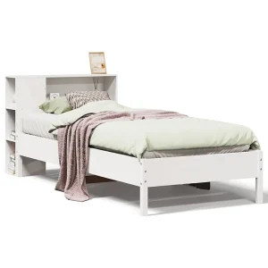Bed met boekenkast zonder matras grenenhout wit 75×190 cm Bed met boekenkast zonder matras grenenhout wit 75×190 cm