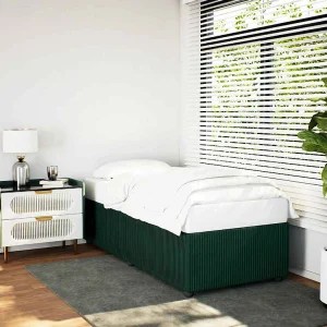 Bedframe zonder matras 90×200 cm fluweel donkergroen Bedframe zonder matras 90×200 cm fluweel donkergroen