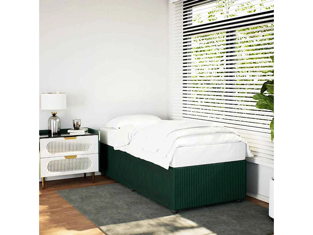 Bedframe zonder matras 90x200 cm fluweel donkergroen