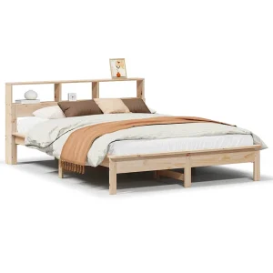 Bedframe zonder matras massief grenenhout 140×190 cm