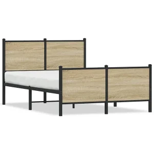 Bedframe zonder matras metaal sonoma eikenkleurig 120×200 cm