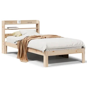 Bedframe met hoofdbord massief grenenhout 90×190 cm Bedframe met hoofdbord massief grenenhout 90×190 cm