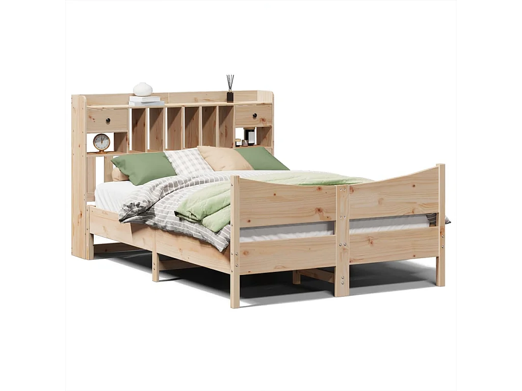 Bedframe zonder matras massief grenenhout 140x190 cm