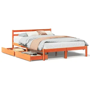 Bedframe zonder matras massief grenenhout wasbruin 120×190 cm Bedframe zonder matras massief grenenhout wasbruin 120×190 cm