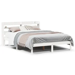 Bedframe zonder matras massief grenenhout wit 140×200 cm Bedframe zonder matras massief grenenhout wit 140×200 cm