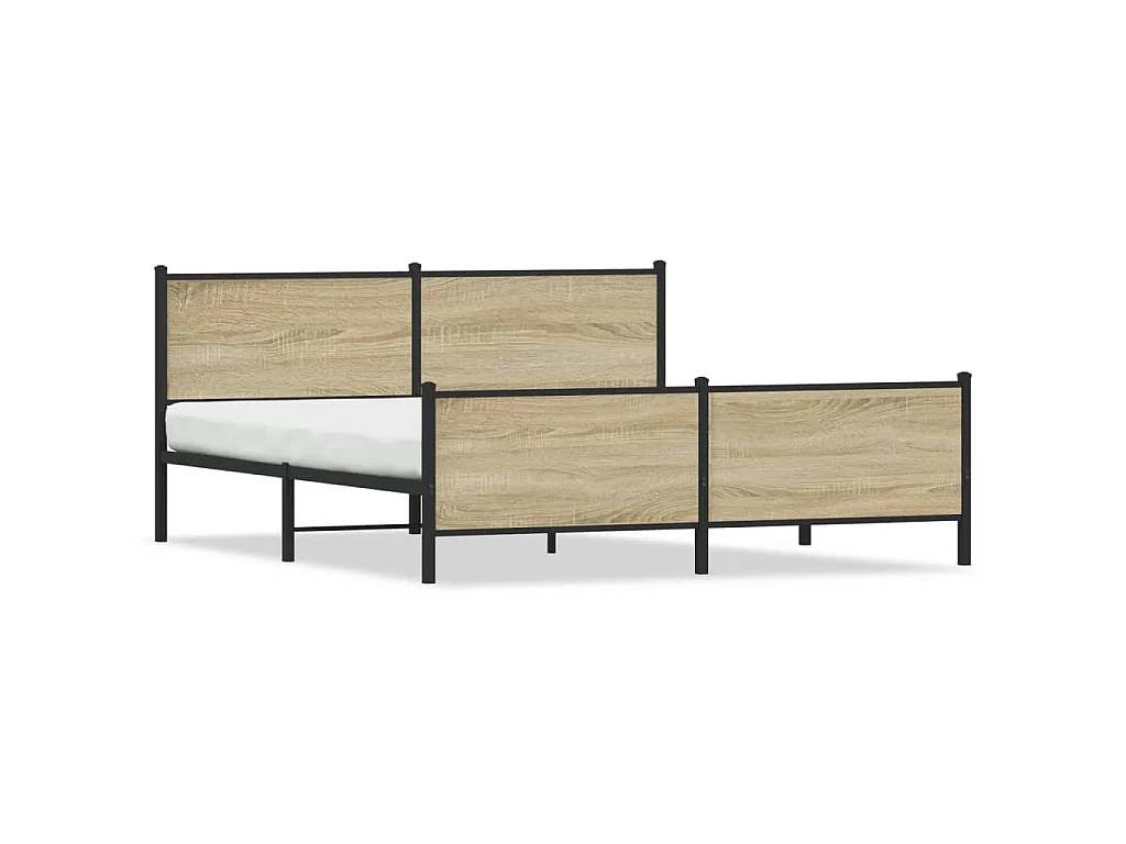 Bedframe zonder matras metaal sonoma eikenkleurig 180x200 cm