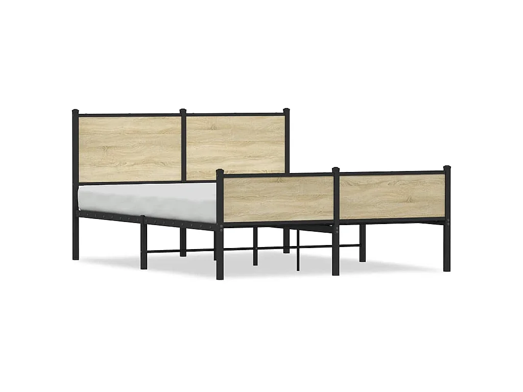 Bedframe zonder matras metaal sonoma eikenkleurig 140x190 cm
