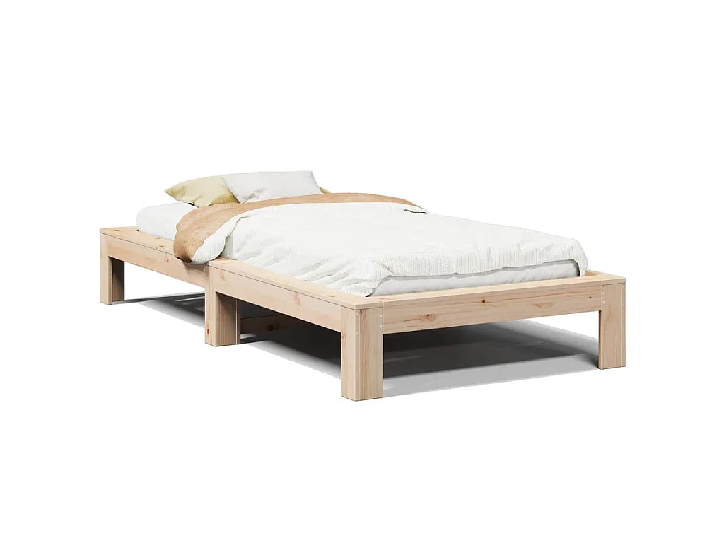 Bedframe zonder matras massief grenenhout 90x200 cm