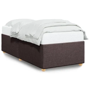 Bedframe zonder matras 90×200 cm stof donkerbruin Bedframe zonder matras 90×200 cm stof donkerbruin
