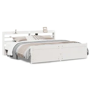Bedframe met hoofdeinde zonder matras 180×200 cm wit Bedframe met hoofdeinde zonder matras 180×200 cm wit