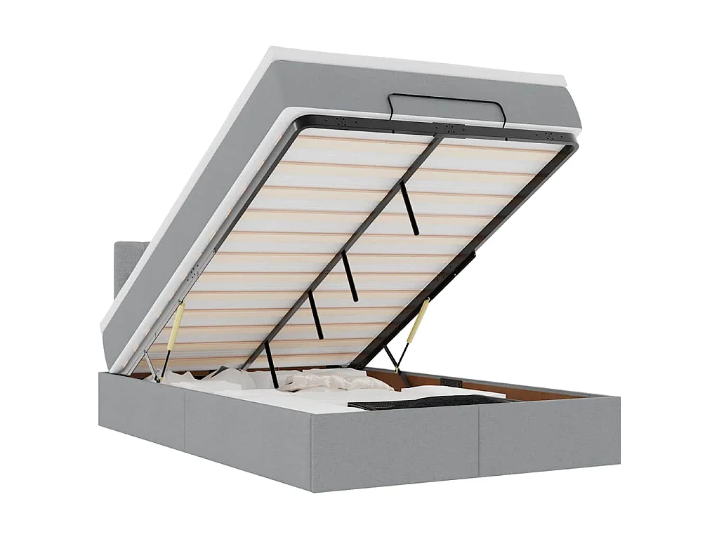 Bed met matras 120x190 cm stof lichtgrijs
