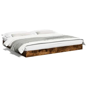 Bedframe zonder matras hout gerookt eikenkleurig 180×200 cm