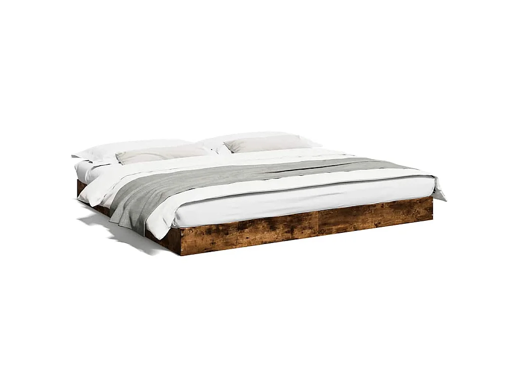 Bedframe zonder matras hout gerookt eikenkleurig 180x200 cm