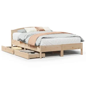 Bedframe zonder matras massief grenenhout 135×190 cm Bedframe zonder matras massief grenenhout 135×190 cm
