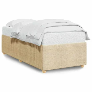 Bedframe zonder matras 90×190 cm stof crèmekleurig