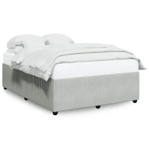 Bedframe zonder matras 140×190 cm fluweel lichtgrijs Bedframe zonder matras 140×190 cm fluweel lichtgrijs