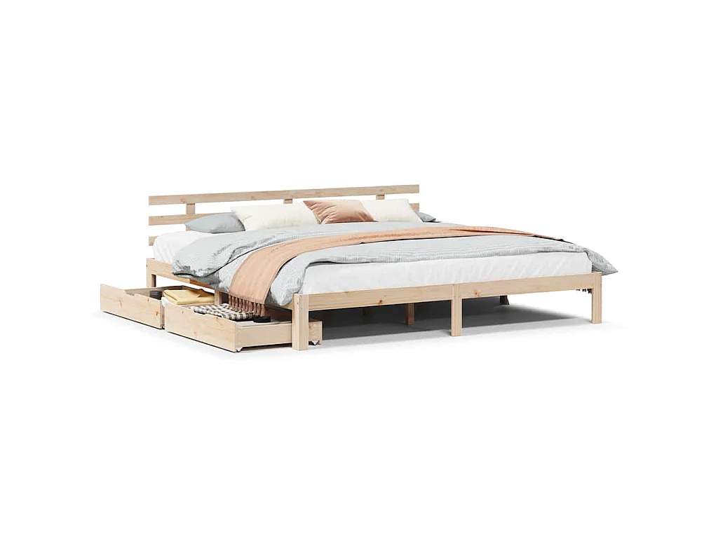 Bedframe met lades massief grenenhout 180x200 cm