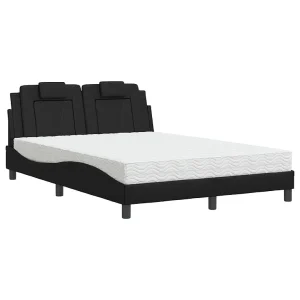 Bed "Viana" met matras kunstleer zwart 140×190 cm Bed "Viana" met matras kunstleer zwart 140×190 cm