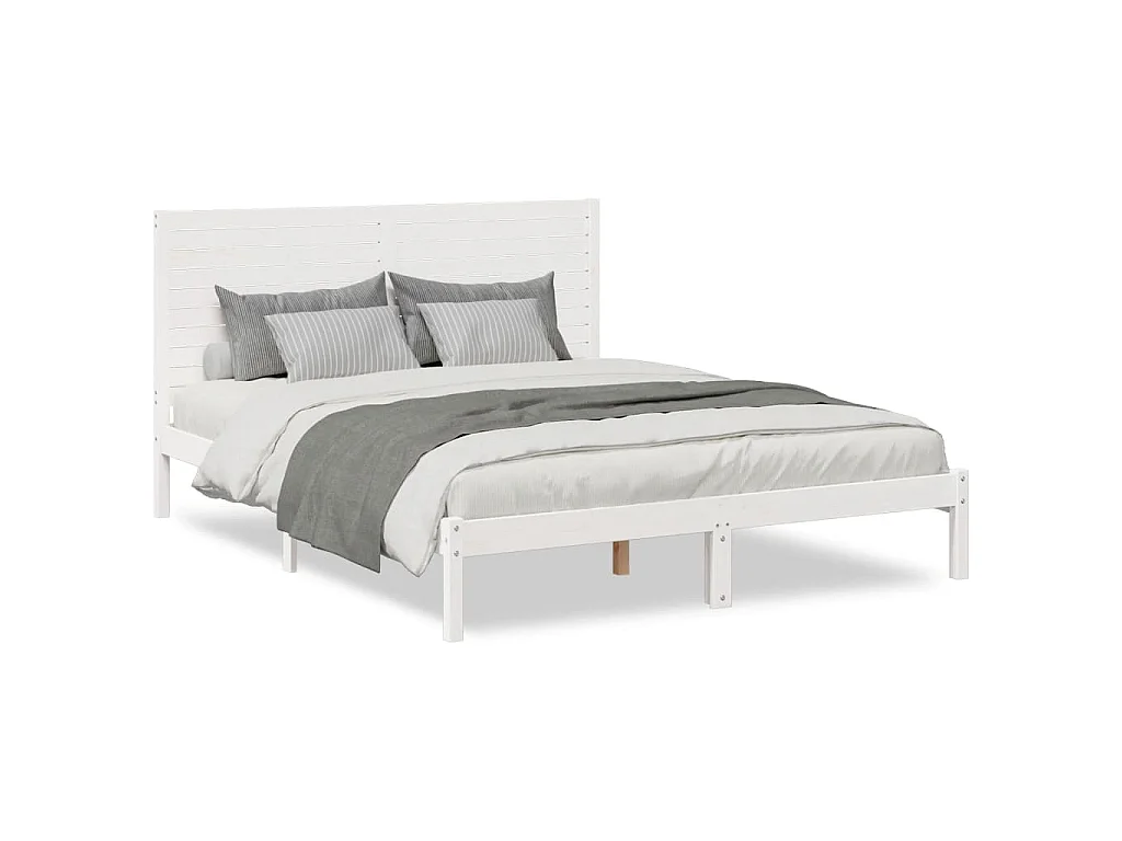 Bedframe extra lang zonder matras massief hout wit 160x210 cm