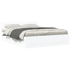 Bedframe met hoofdeinde zonder matras 160×200 cm wit Bedframe met hoofdeinde zonder matras 160×200 cm wit