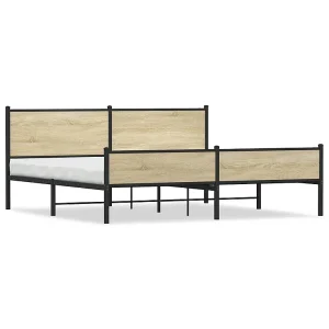 Bedframe zonder matras metaal sonoma eikenkleurig 193×203 cm Bedframe zonder matras metaal sonoma eikenkleurig 193×203 cm