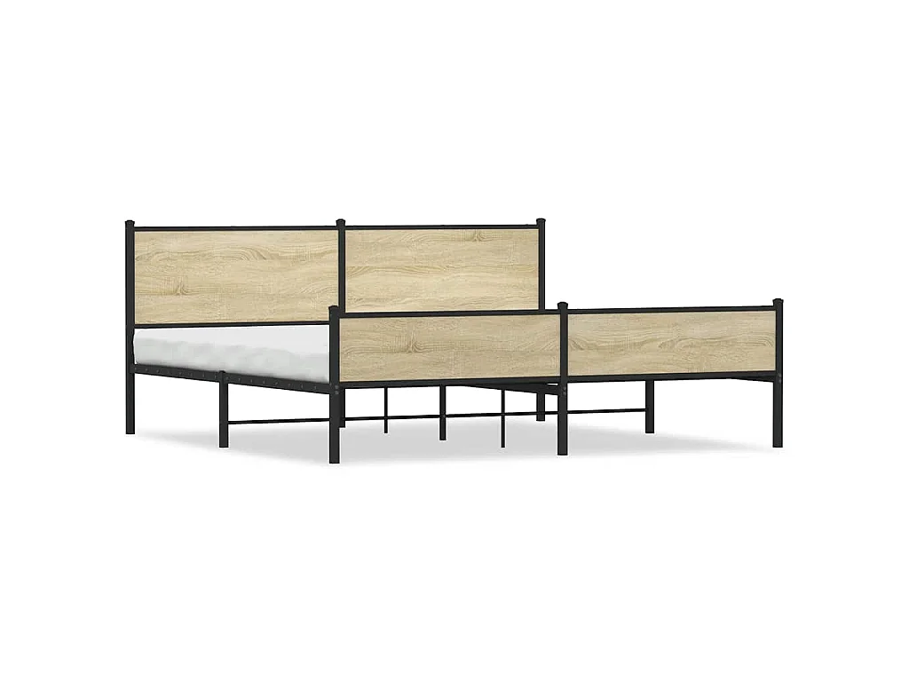 Bedframe zonder matras metaal sonoma eikenkleurig 193x203 cm