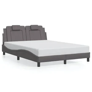 Bedframe "Viana" zonder matras kunstleer grijs 140×190 cm
