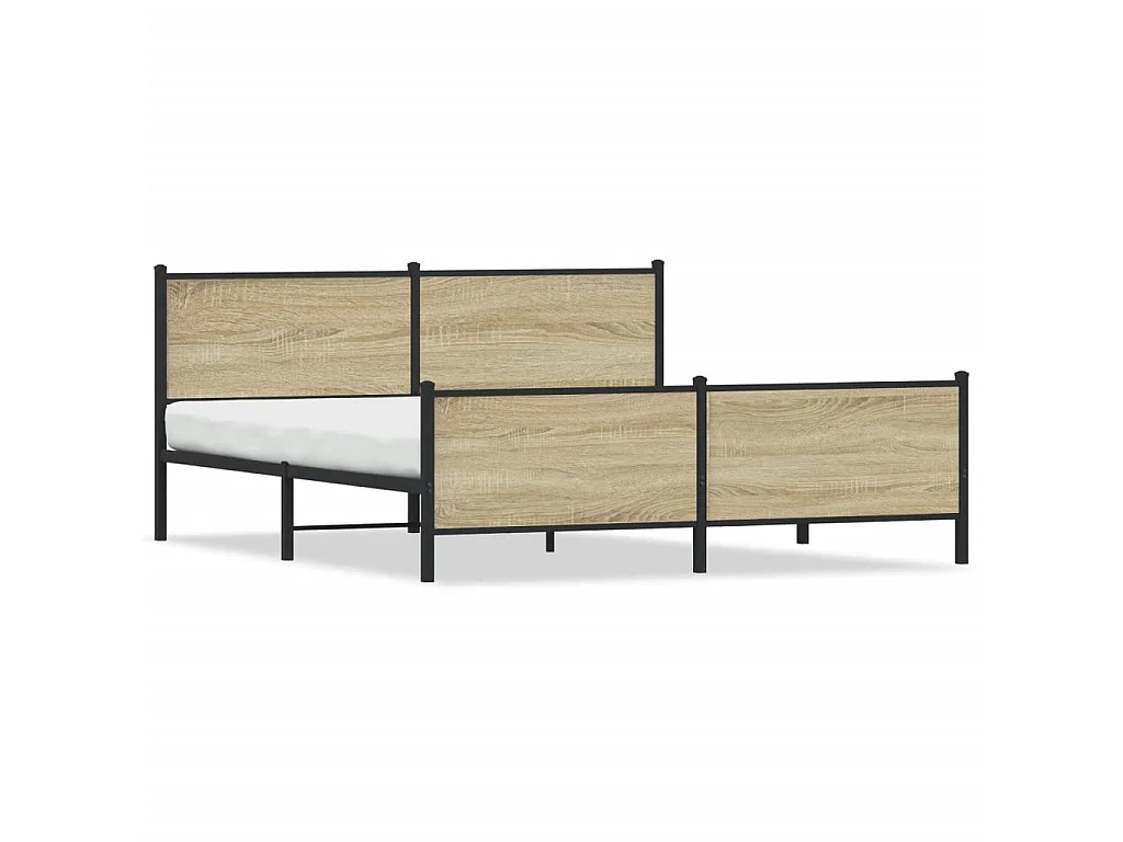 Bedframe zonder matras metaal sonoma eikenkleurig 193x203 cm