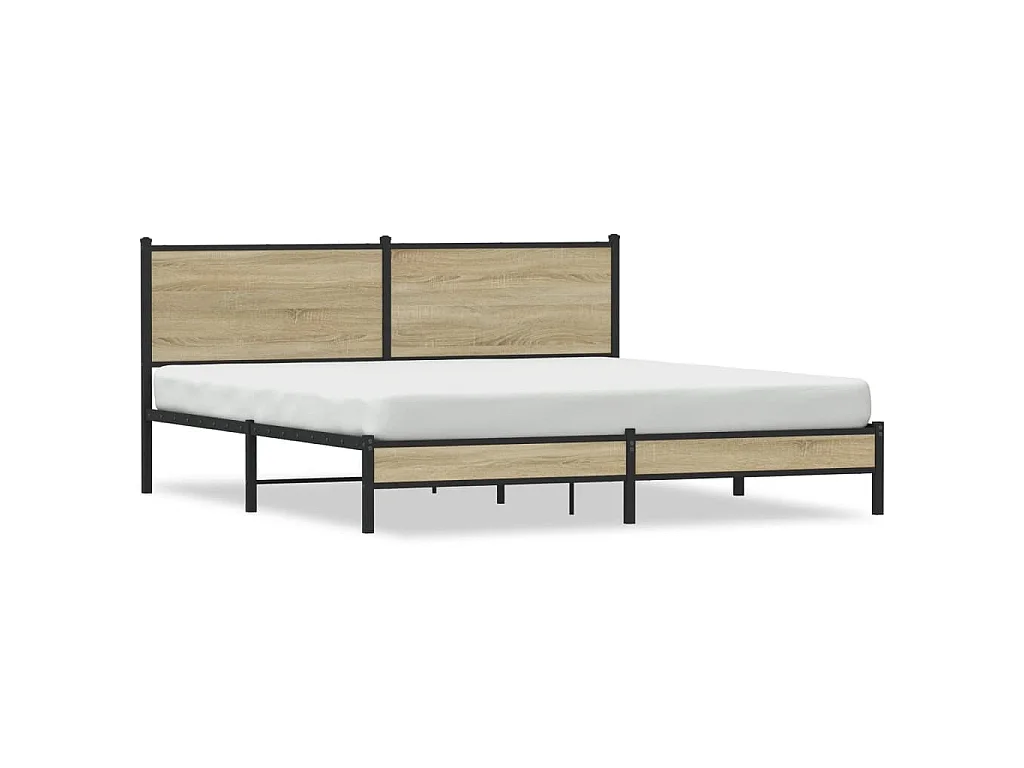 Bedframe zonder matras metaal sonoma eikenkleurig 180x200 cm