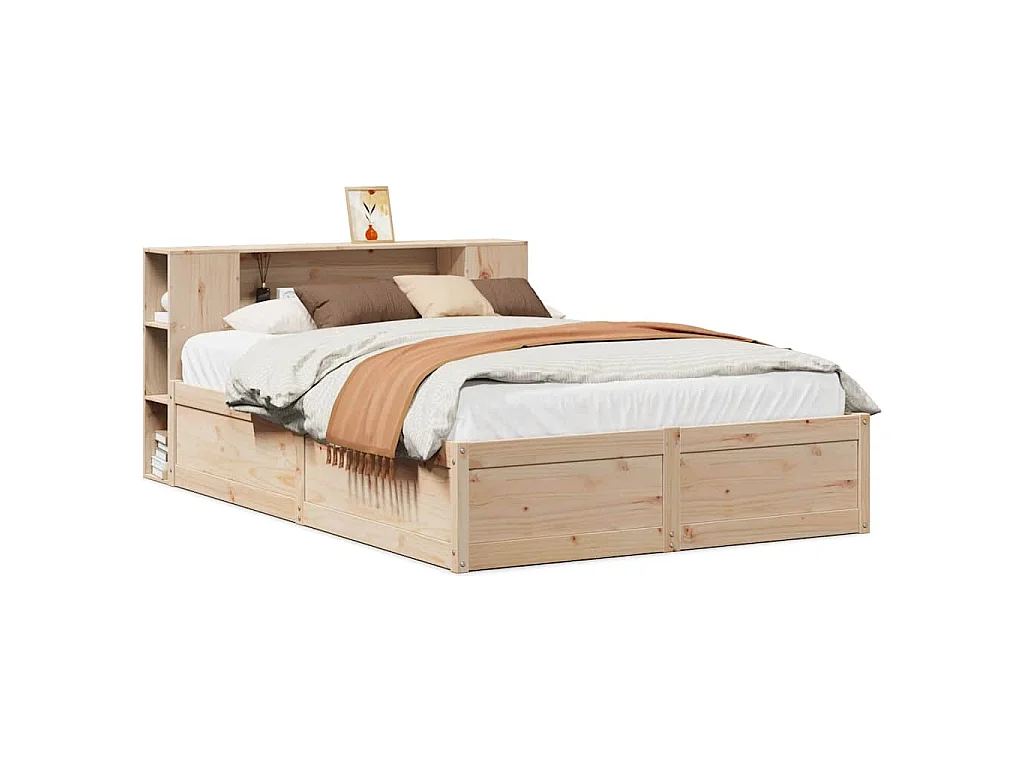 Bedframe zonder matras massief grenenhout 135x190 cm