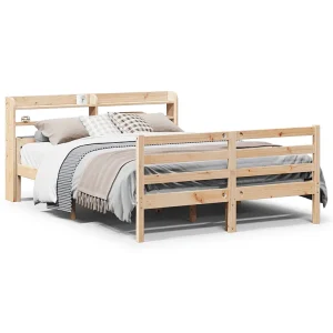 Bedframe met hoofdbord massief grenenhout 150×200 cm Bedframe met hoofdbord massief grenenhout 150×200 cm