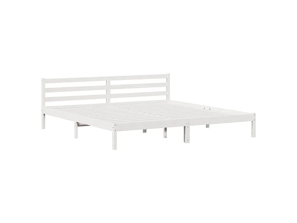 Bedframe Wit 215,5 x 185,5 x 69,5 cm Massief Vurenhout