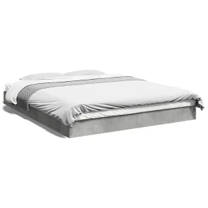 Bedframe bewerkt hout betongrijs 160×200 cm Bedframe bewerkt hout betongrijs 160×200 cm