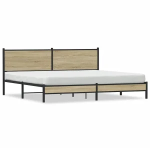 Bedframe zonder matras metaal sonoma eikenkleurig 193×203 cm Bedframe zonder matras metaal sonoma eikenkleurig 193×203 cm