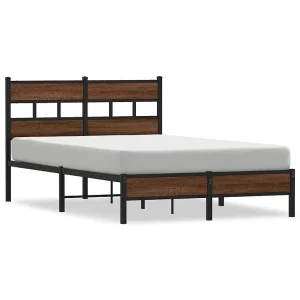 Bedframe zonder matras bewerkt hout bruin eikenkleur 120×190 cm Bedframe zonder matras bewerkt hout bruin eikenkleur 120×190 cm