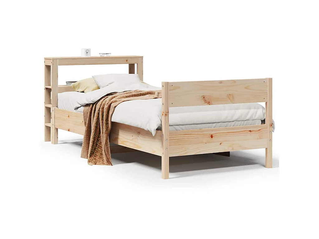 Bedframe zonder matras massief grenenhout 75x190 cm
