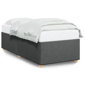 Bedframe zonder matras 90×190 cm stof donkergrijs Bedframe zonder matras 90×190 cm stof donkergrijs