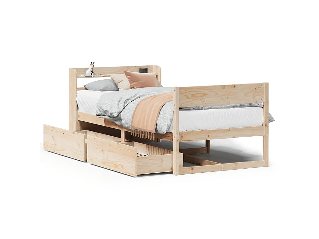 Bedframe zonder matras massief grenenhout 90x200 cm