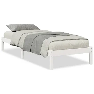 Bedframe extra lang zonder matras grenenhout wit 100×220 cm Bedframe extra lang zonder matras grenenhout wit 100×220 cm