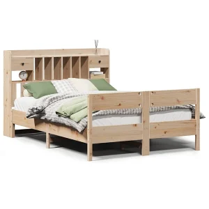Bed met boekenkast zonder matras massief grenenhout 140×190 cm Bed met boekenkast zonder matras massief grenenhout 140×190 cm