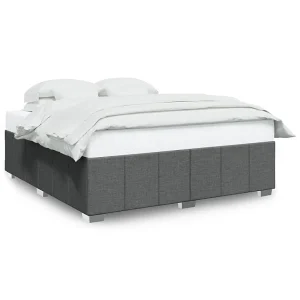 Bedframe zonder matras stof donkergrijs 180×200 cm Bedframe zonder matras stof donkergrijs 180×200 cm