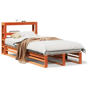 Bedframe zonder matras massief grenenhout wasbruin 100×200 cm Bedframe zonder matras massief grenenhout wasbruin 100×200 cm
