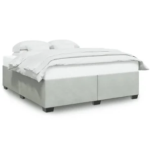 Bedframe zonder matras 200×200 cm fluweel lichtgrijs Bedframe zonder matras 200×200 cm fluweel lichtgrijs