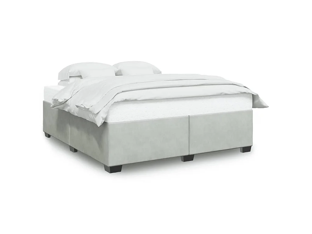 Bedframe zonder matras 200x200 cm fluweel lichtgrijs