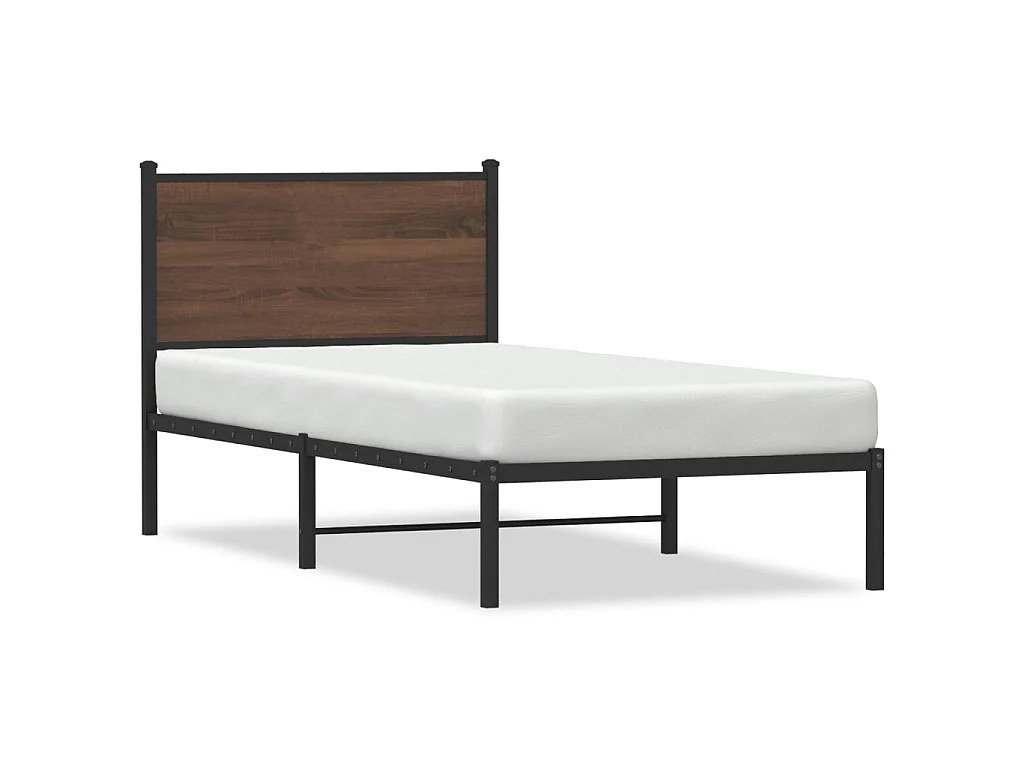 Bedframe zonder matras metaal bruin eikenkleurig 90x200 cm
