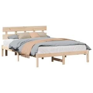 Bedframe met hoofdeinde Bruin 160 x 200 cm Massief grenenhout Bedframe met hoofdeinde Bruin 160 x 200 cm Massief grenenhout