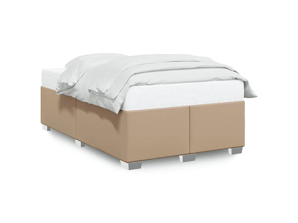Bedframe zonder matras 120x190 cm kunstleer cappuccinokleurig