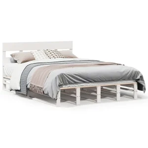 Bedframe zonder matras massief grenenhout wit 140×200 cm Bedframe zonder matras massief grenenhout wit 140×200 cm