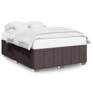 Bedframe zonder matras stof donkerbruin 140×200 cm Bedframe zonder matras stof donkerbruin 140×200 cm