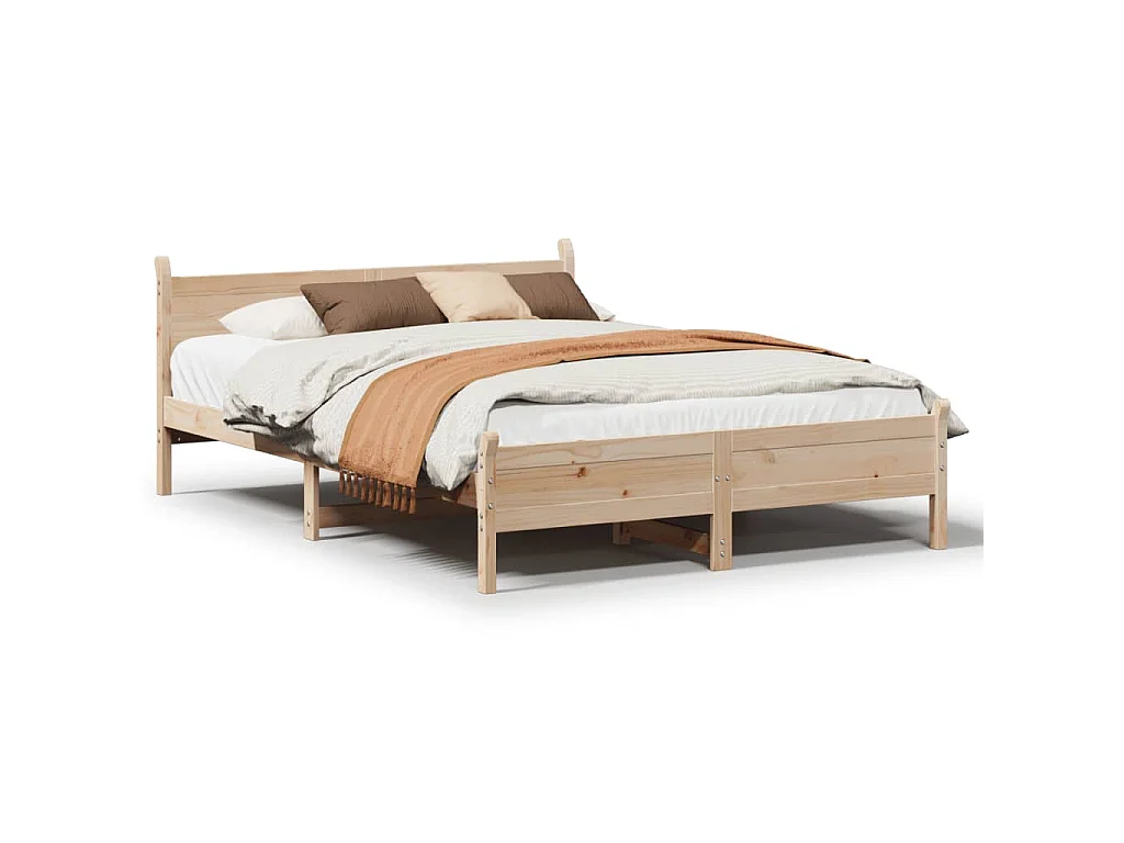 Bedframe zonder matras massief grenenhout 140x190 cm